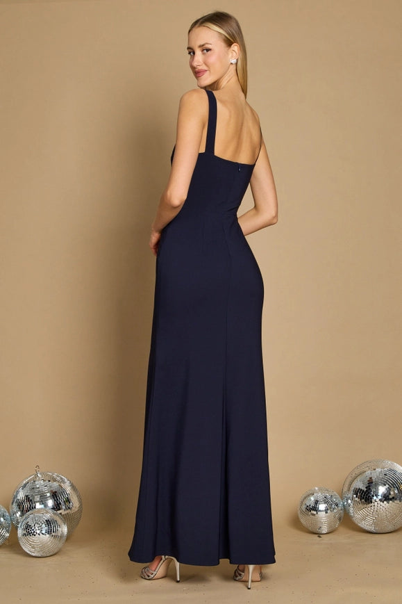 Dylan & Davids Long Formal Square Neckline Evening Dress-Evening Dress-Dylan & Davids-Navy-6-Urbanheer