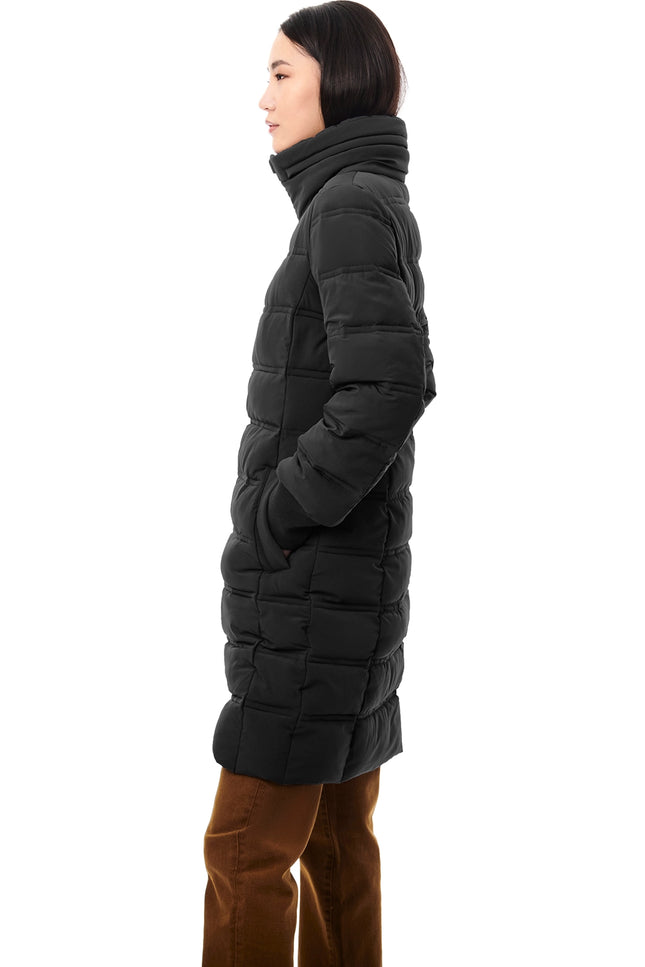 Horizontal Quilt Puffer Jacket - Black-Clothing - Women-Bernardo-Urbanheer
