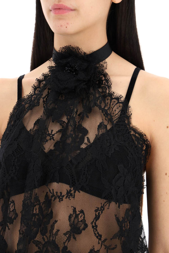 "Chantilly Lace Top With Flower Detail