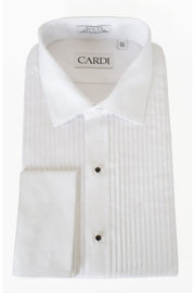 "Charles" White Spread Collar Tuxedo Shirt-Mens Shirts-Tux-USA-14.5-32-33-Modern-Urbanheer