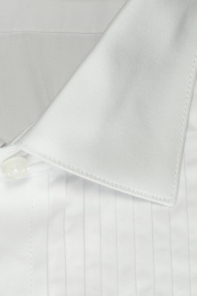 "Charles" White Spread Collar Tuxedo Shirt-Mens Shirts-Tux-USA-Urbanheer
