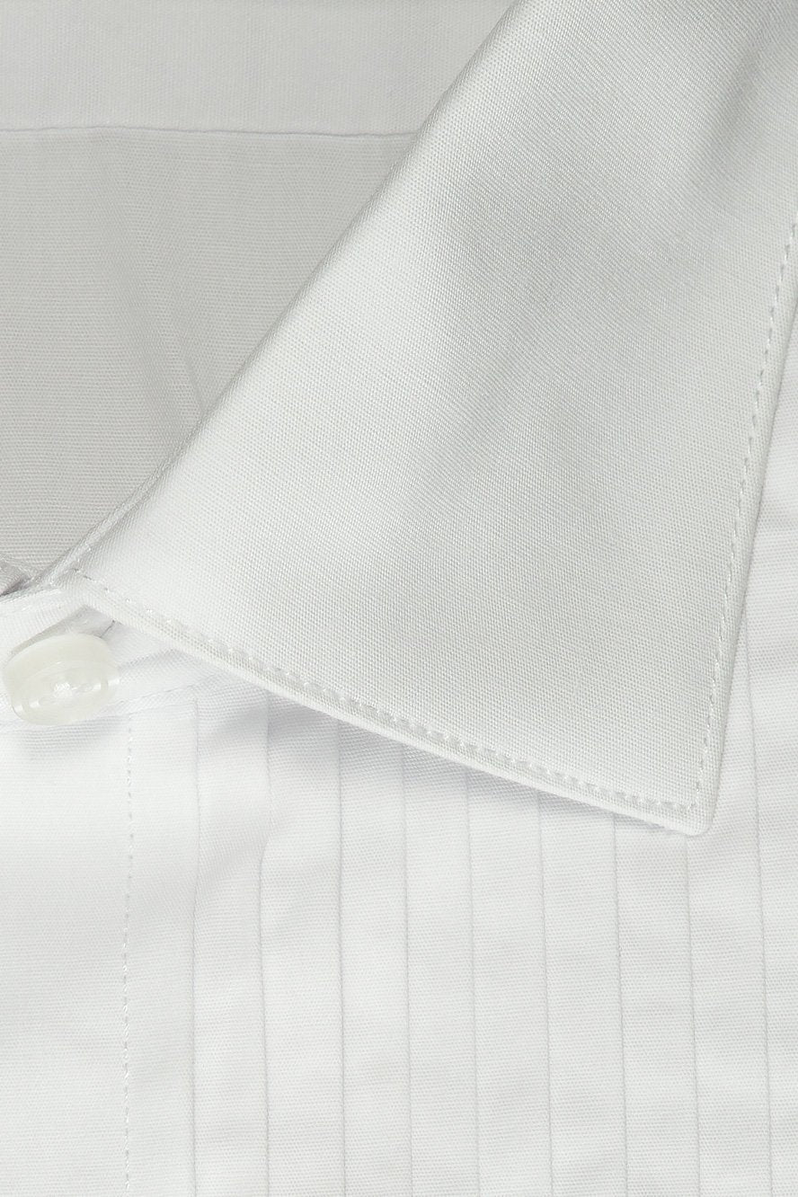 "Charles" White Spread Collar Tuxedo Shirt-Mens Shirts-Tux-USA-14.5-32-33-Modern-Urbanheer