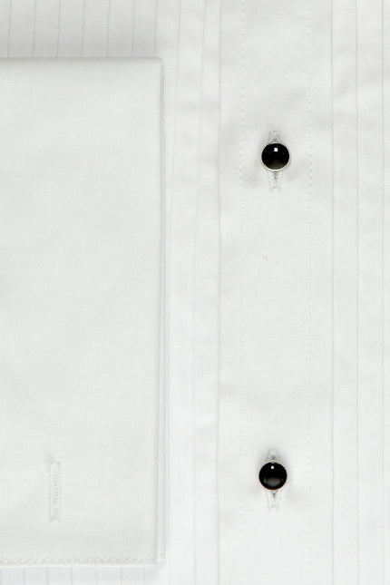 "Charles" White Spread Collar Tuxedo Shirt-Mens Shirts-Tux-USA-Urbanheer