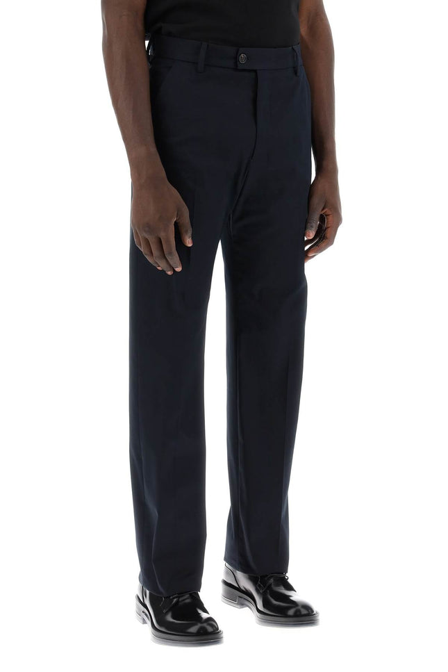 chino pants with logo lettering on the