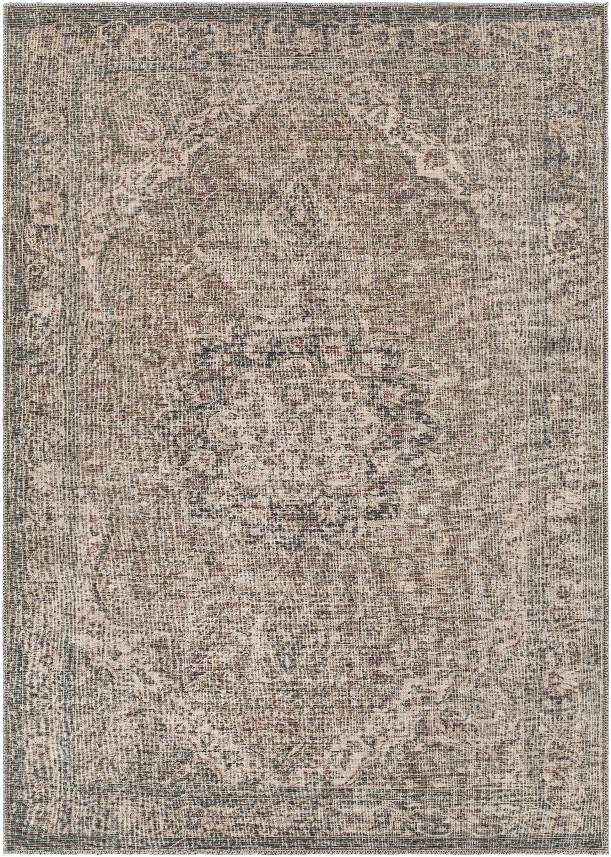 Dusty Sage Greenpoint Medallion Washable Area Rug-Rugs-Hauteloom-2'7" x 7'3" Runner-Urbanheer