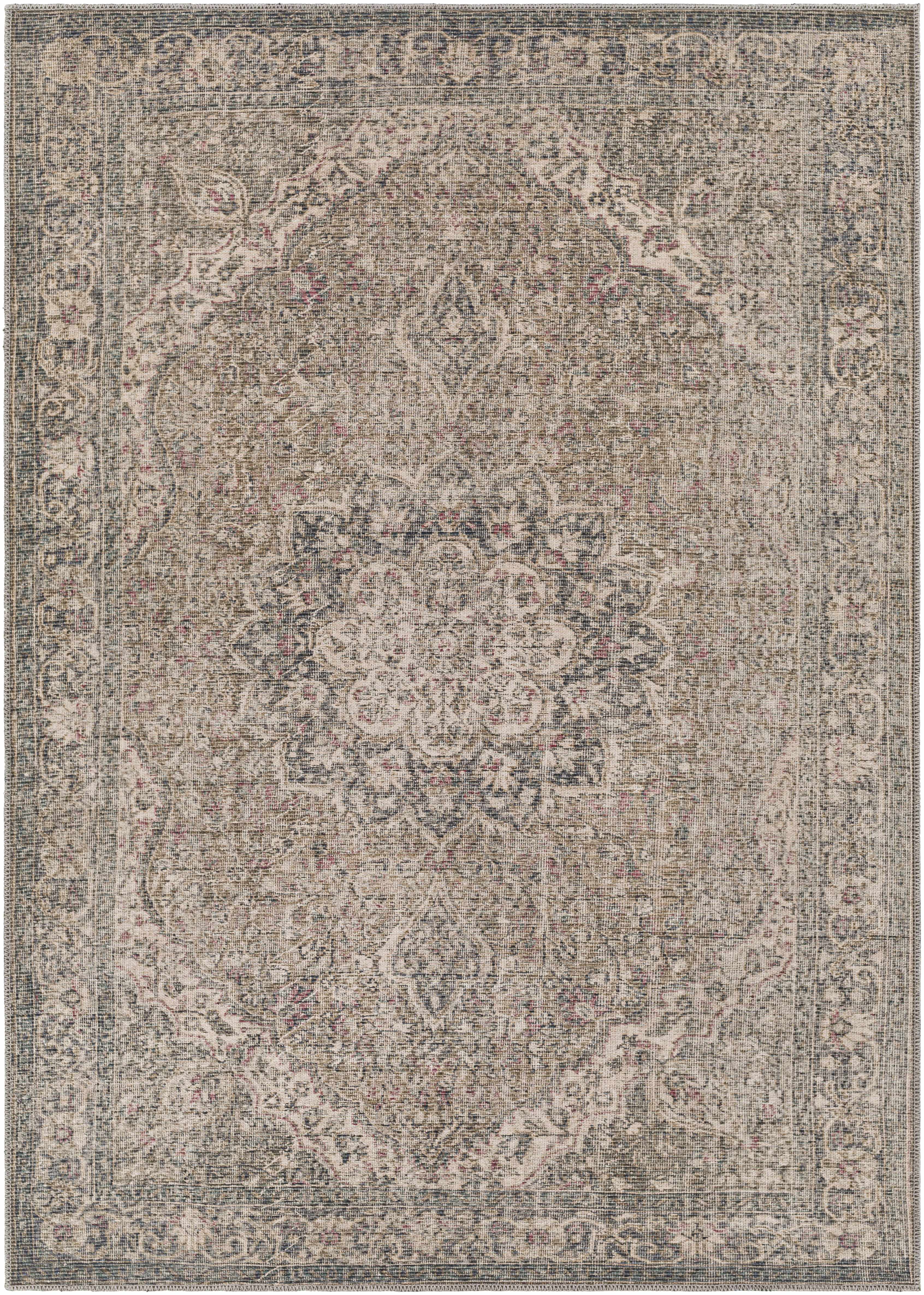 Dusty Sage Greenpoint Medallion Washable Area Rug-Rugs-Hauteloom-2'7" x 7'3" Runner-Urbanheer