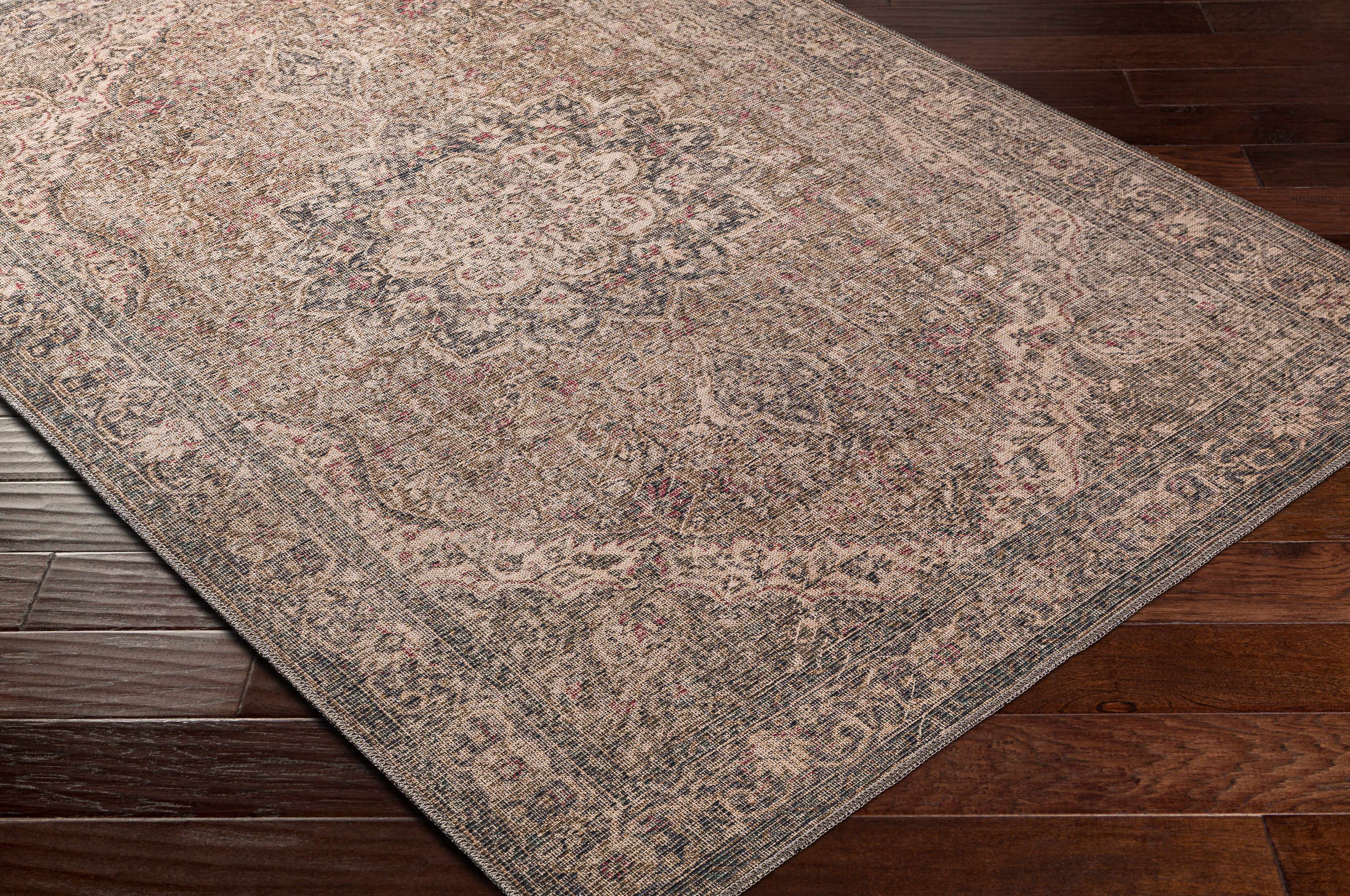 Dusty Sage Greenpoint Medallion Washable Area Rug-Rugs-Hauteloom-2'7" x 10' Runner-Urbanheer