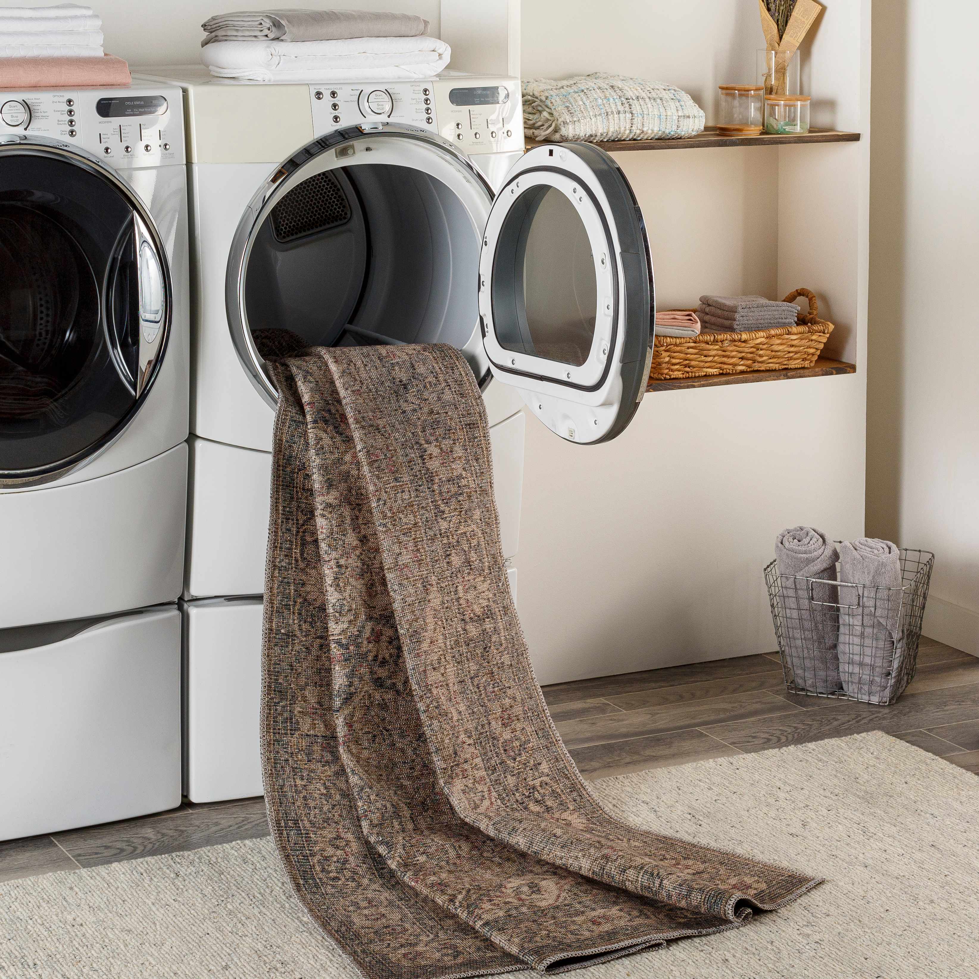 Dusty Sage Greenpoint Medallion Washable Area Rug-Rugs-Hauteloom-2'7" x 7'3" Runner-Urbanheer