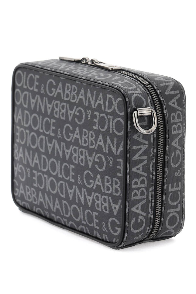 coated jacquard messenger bag