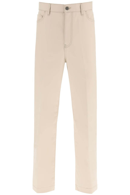 Cotton Gabardine Pants - Beige
