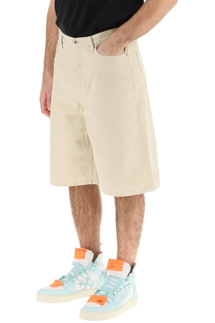 Cotton Utility Bermuda Shorts - Beige
