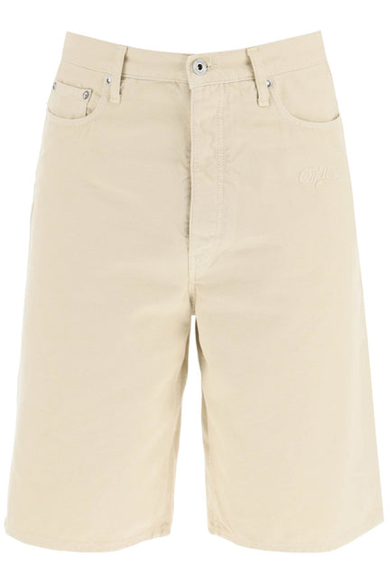 Cotton Utility Bermuda Shorts - Beige