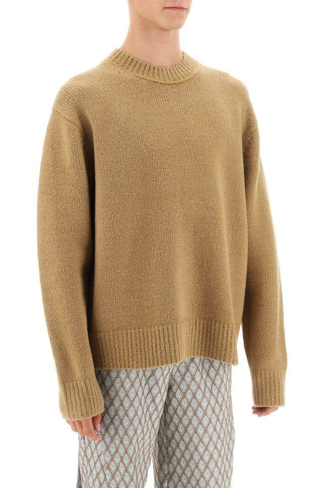 crew-neck sweater in wool and cotton