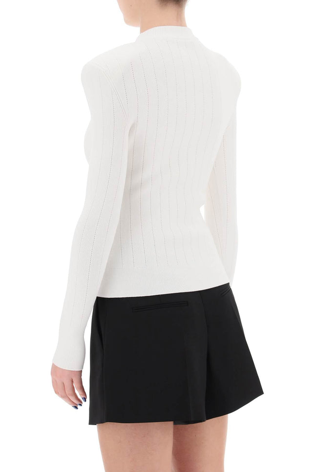 crew-neck sweater with buttons
