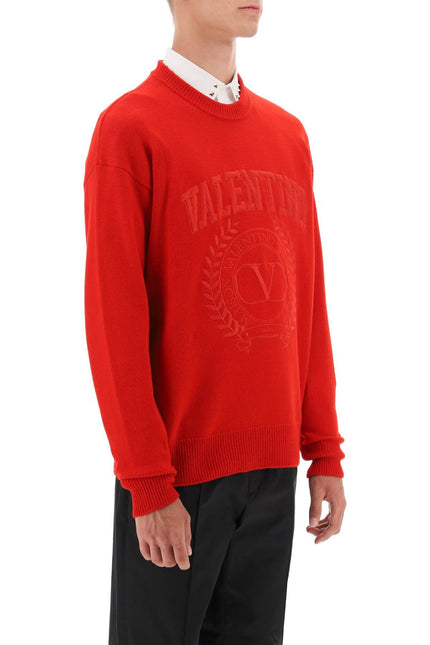 Crew-Neck Sweater With Maison Valentino Embroidery