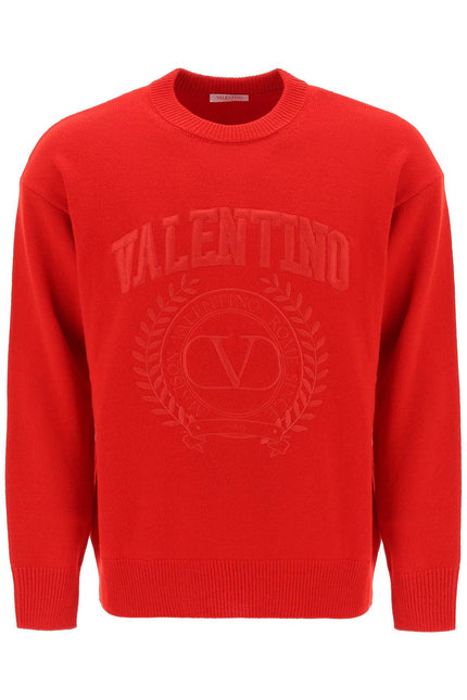 Crew-Neck Sweater With Maison Valentino Embroidery