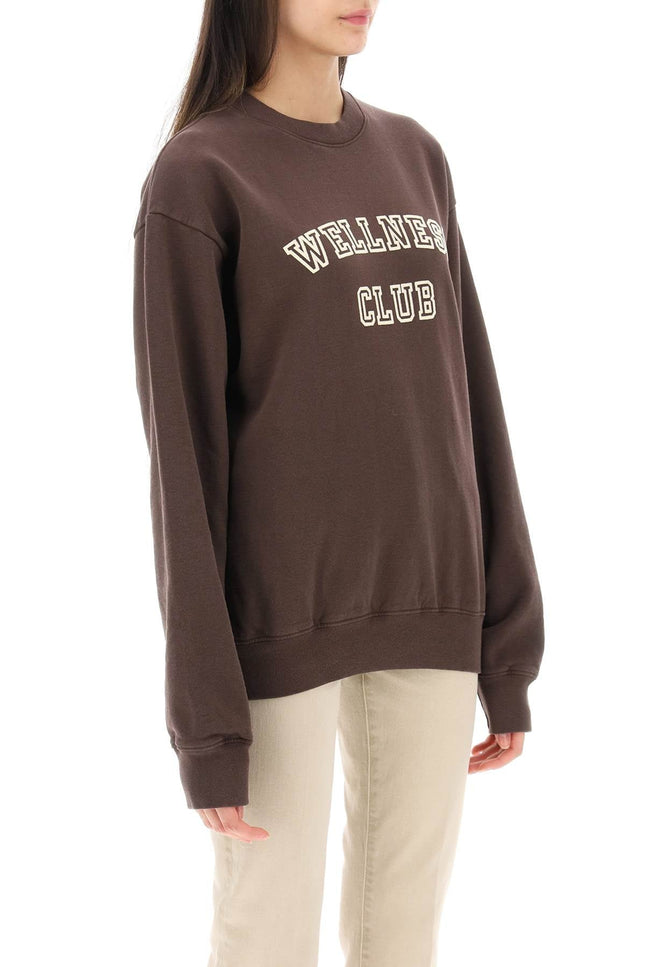 crew-neck sweatshirt with lettering print - Brown