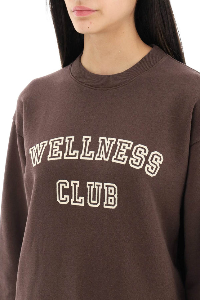 crew-neck sweatshirt with lettering print - Brown