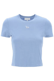 "Cropped Baby Fox T-Shirt-women > clothing > tops and sweatshirts > t-shirts and polo shirts-Maison Kitsune-xs-Celeste-Urbanheer