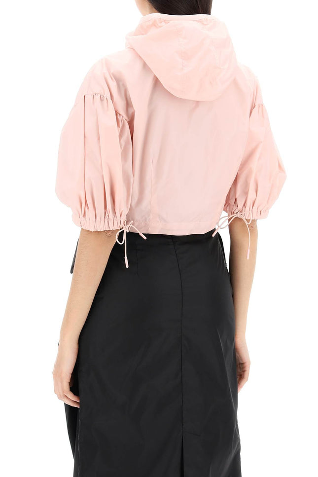 "cropped jacket with rose detailing"