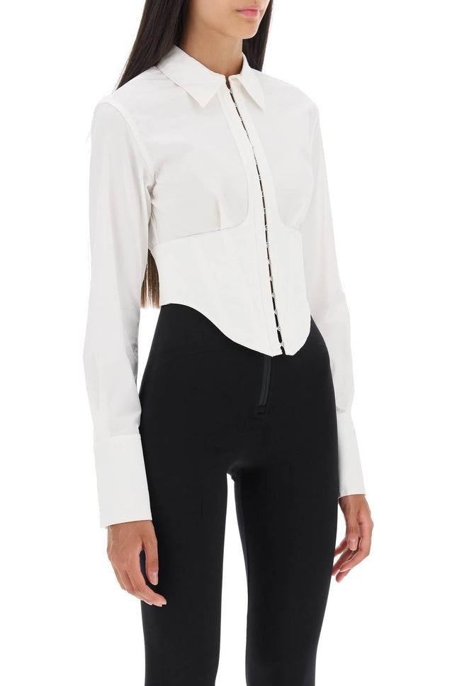 cropped shirt with underbust corset