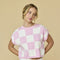Hannah Loose Fit Checker Knit Top Pink-TOP-Papermoon-Pink-S-Urbanheer