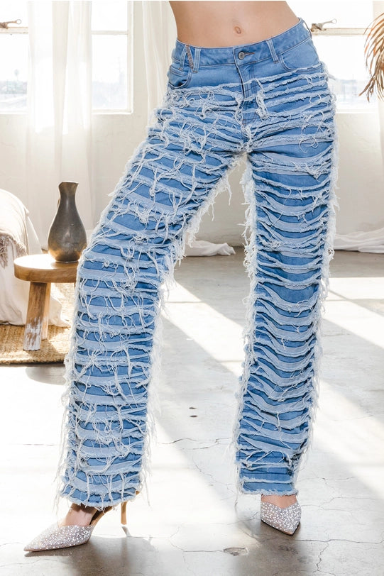 Pants - Destroyed Detailed Jeans-Jeans-LABIJOU-Urbanheer