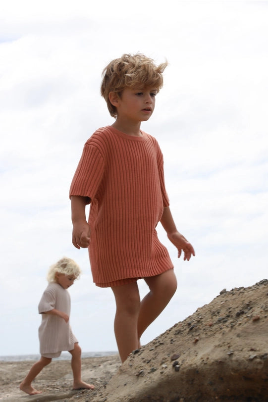 Mini Rib Knit Tee (Ginger)-Tee-All Fenix-3-6M-Urbanheer