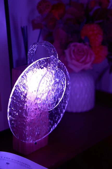 Rechargeable Rgb Rotating Crystal Projection Table Lamp-Home | Garden > Decoration and Lighting > Lamps-EP Design Lab-7.7" x 3" x 10.7"-Urbanheer