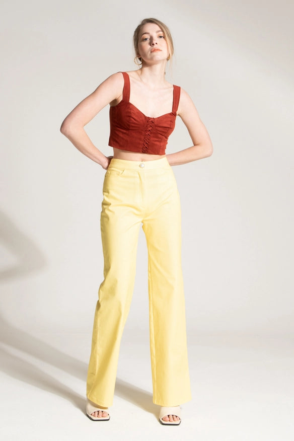 Top With Cups In Alcantara Mattone-TOP-Nicole Baratta-XS-Urbanheer