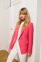 Timeless Fitted Blazer Jacket with Gold Double-Breasted Buttons Fuchsia-Jacket-Attentif Paris-S-Urbanheer