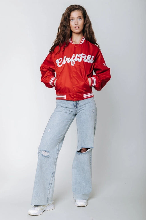 Felicia Satin Bomber | Red-Colorful Rebel-Red-S-Urbanheer