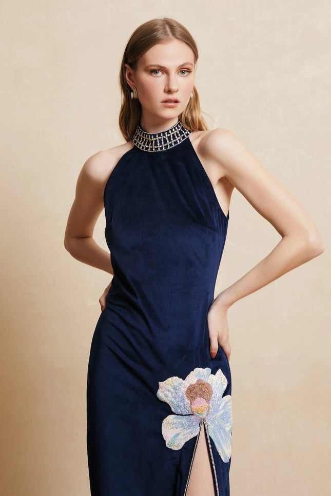 Azul Embroidered Long Dress-Clothing - Women-La fuori-XS-Urbanheer