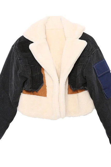 Jk006 Women'S Bomber Jacket Fleece Long Sleeve-Jacket-Productseeker-Black-S-Urbanheer