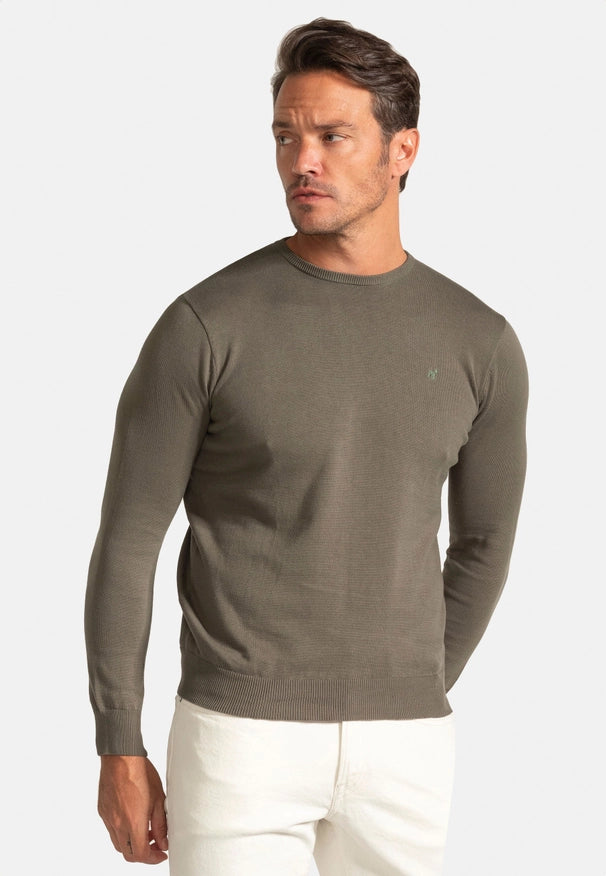 Khaki Round Neck Sweater-Sweater-Williot-S-Urbanheer