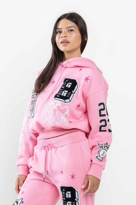 Bright Future Cropped Hoodie-Clothing - Women-Vibrant M.i.U-Pink-S-Urbanheer