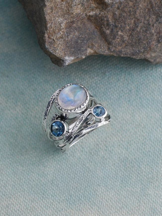 Moonstone London Blue Topaz 925 Sterling Silver Bypass Ring-Ring-Tiramisu-6-Urbanheer
