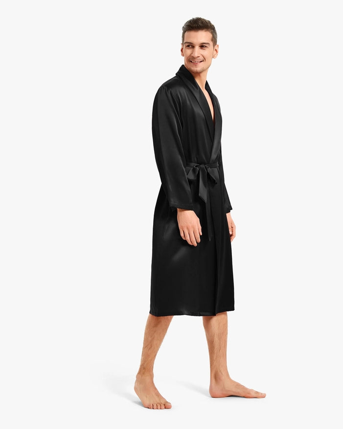 Smooth Silk Robe Black-Robe-MommeSilk-XS-Urbanheer
