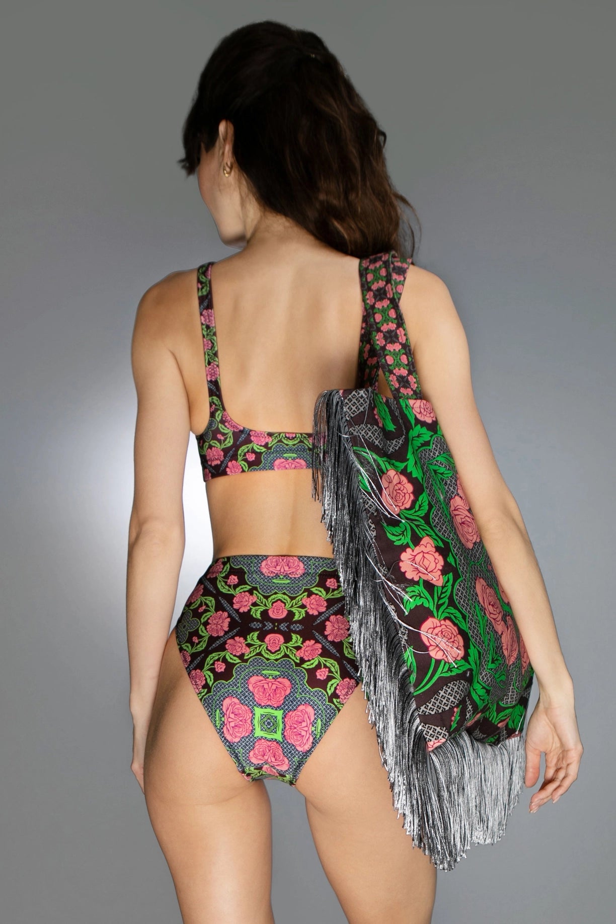 Multi-Hued Double-Layered Floral Roses Burgundy Pink Bikini-Nuvula-XS-Urbanheer