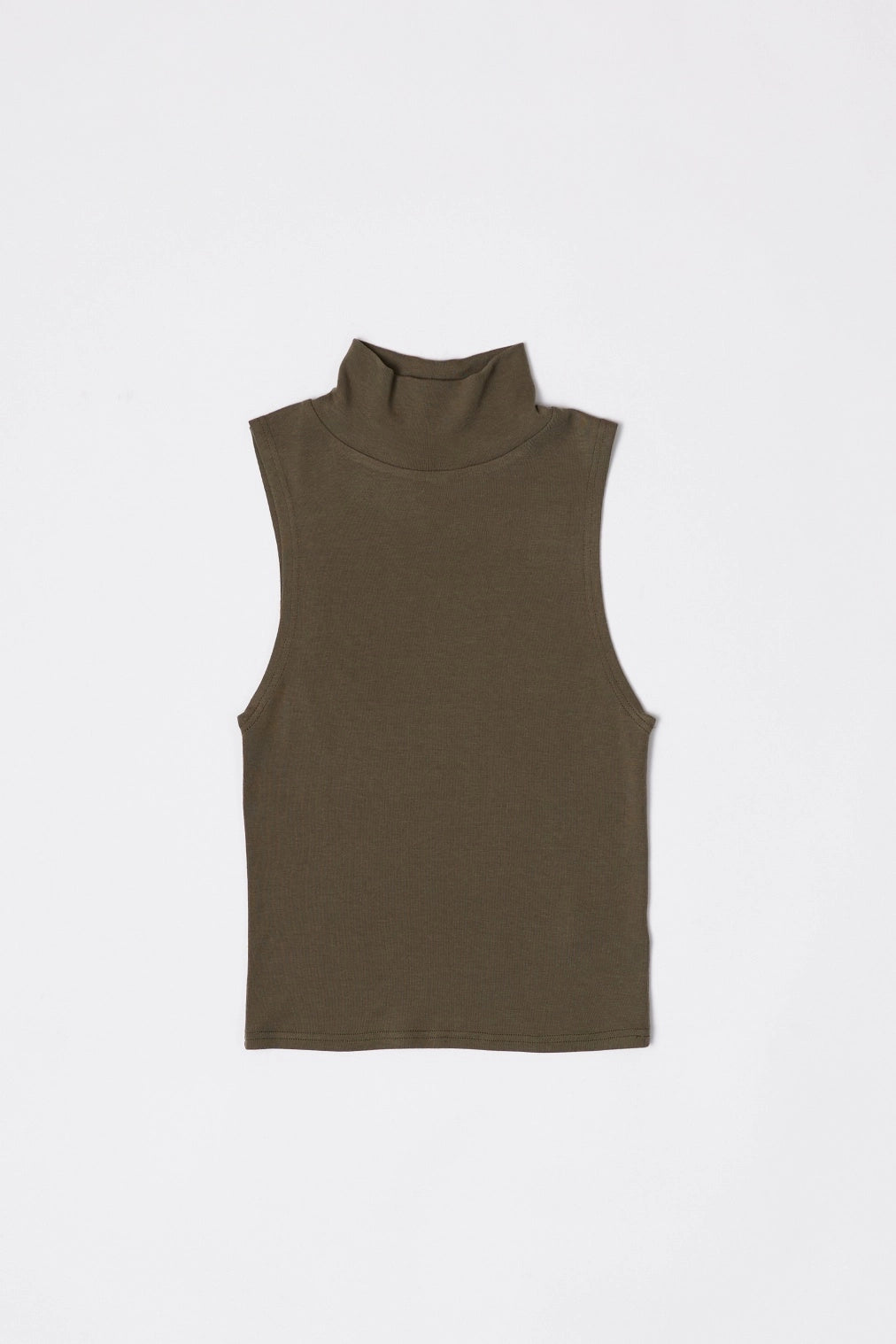 Jadyn Turtleneck Sleeveless Top - Olive-MOD REF-Olive-S-Urbanheer