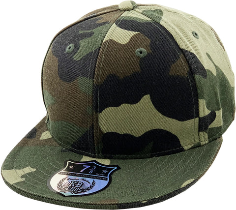 Fitted Flat Brim Camo-Accessories Caps-KBETHOS-6 7/8-Urbanheer