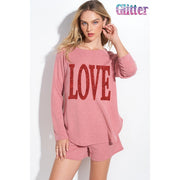 Love Sequin Lounge Set Mauve-Sets-Faith Apparel-S-Urbanheer