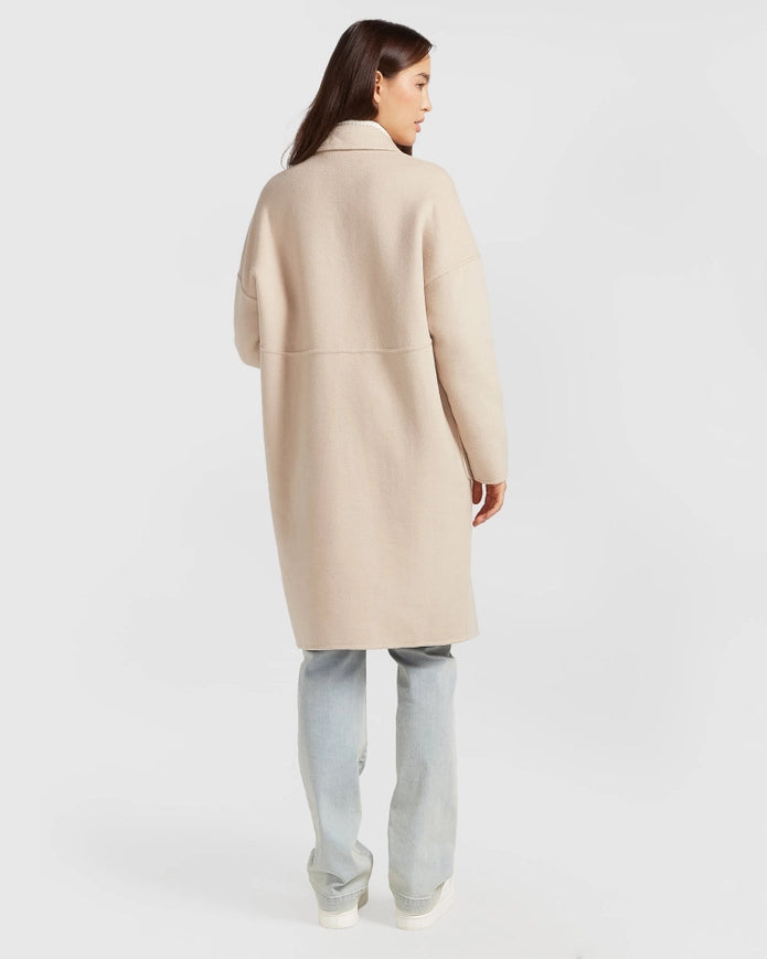 Publisher Double-Breasted Wool Blend Coat - Sand-COAT-Belle & Bloom-XS-Urbanheer