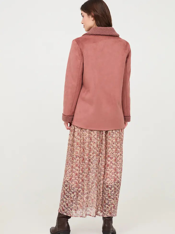 Embroidered Women Coat-NKN Nekane-Brick-S-Urbanheer