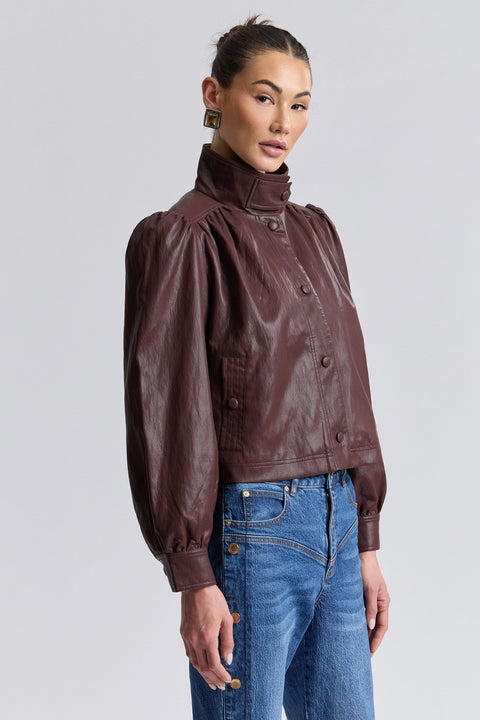 Faux-Ever Leather™ Puff Sleeve Jacket