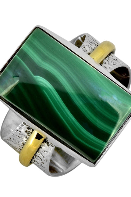 Malachite Gemstone 925 Sterling Silver Brass Statement Ring-Ring-Tiramisu-6-Urbanheer