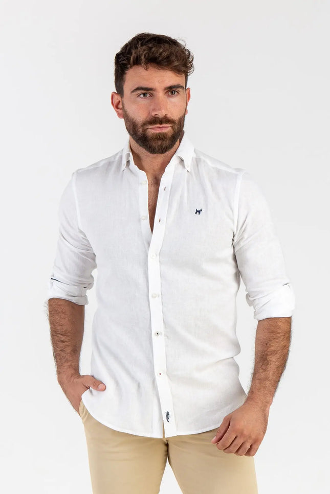 White Linen Shirt-Clothing - Men-Williot-Urbanheer
