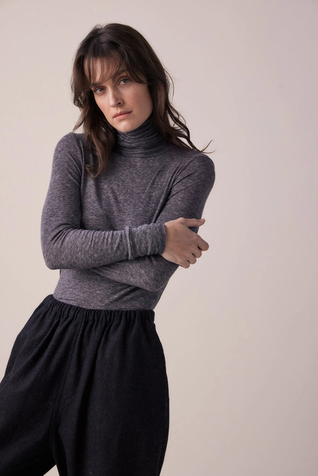 Wool Blend Lightweight Knit Turtleneck-Clothing - Women-Amente-Urbanheer