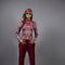 Roll Neck Red Garden Turtleneck Long Sleeves Bodysuit-Nuvula-S-Urbanheer
