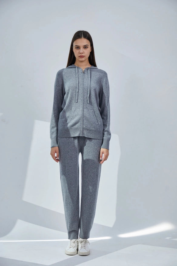 Cashmere Full-Zip Hoodie-Hoodie-Pissenlit-Heather Grey-S-Urbanheer